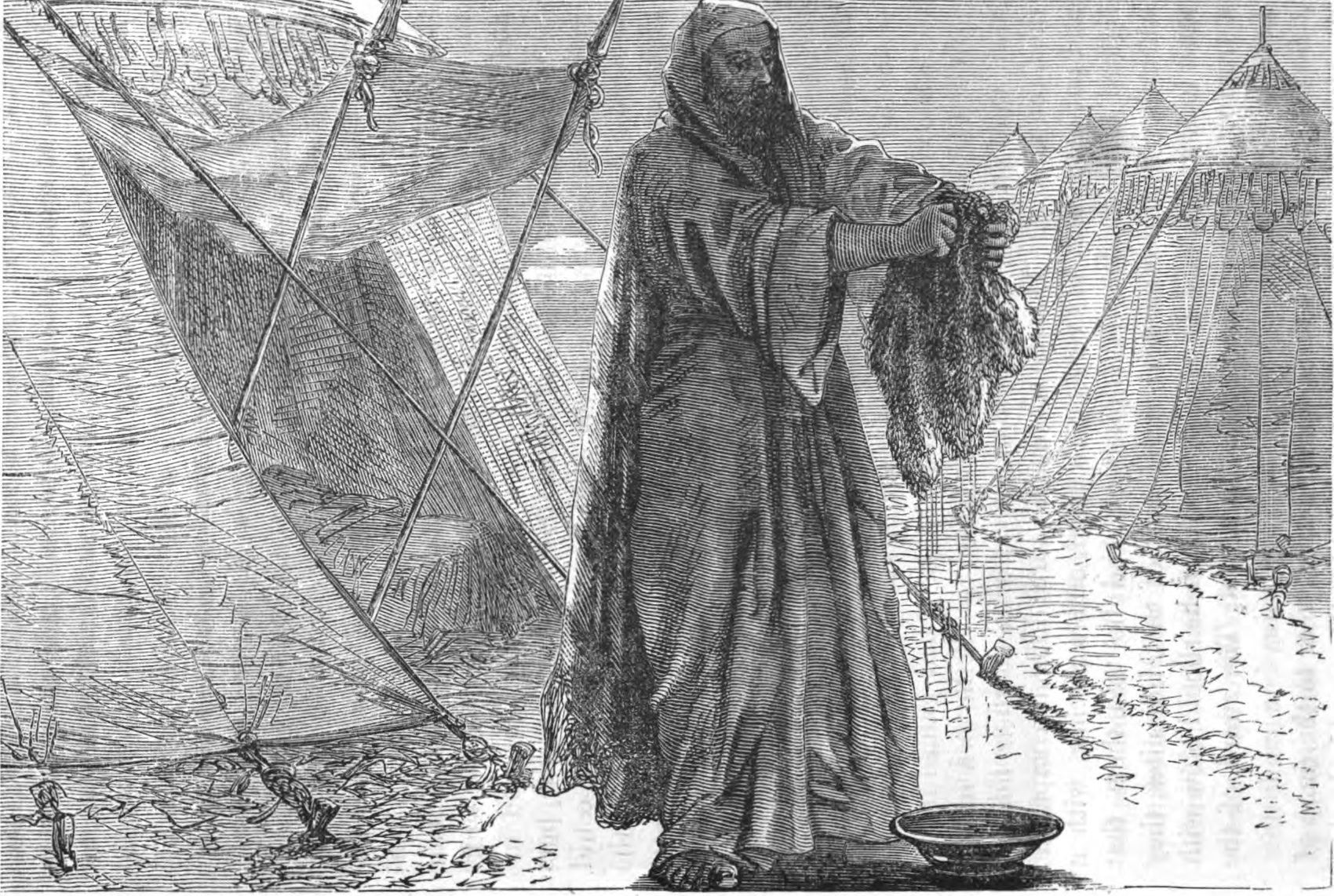 Gideon wringing the fleece