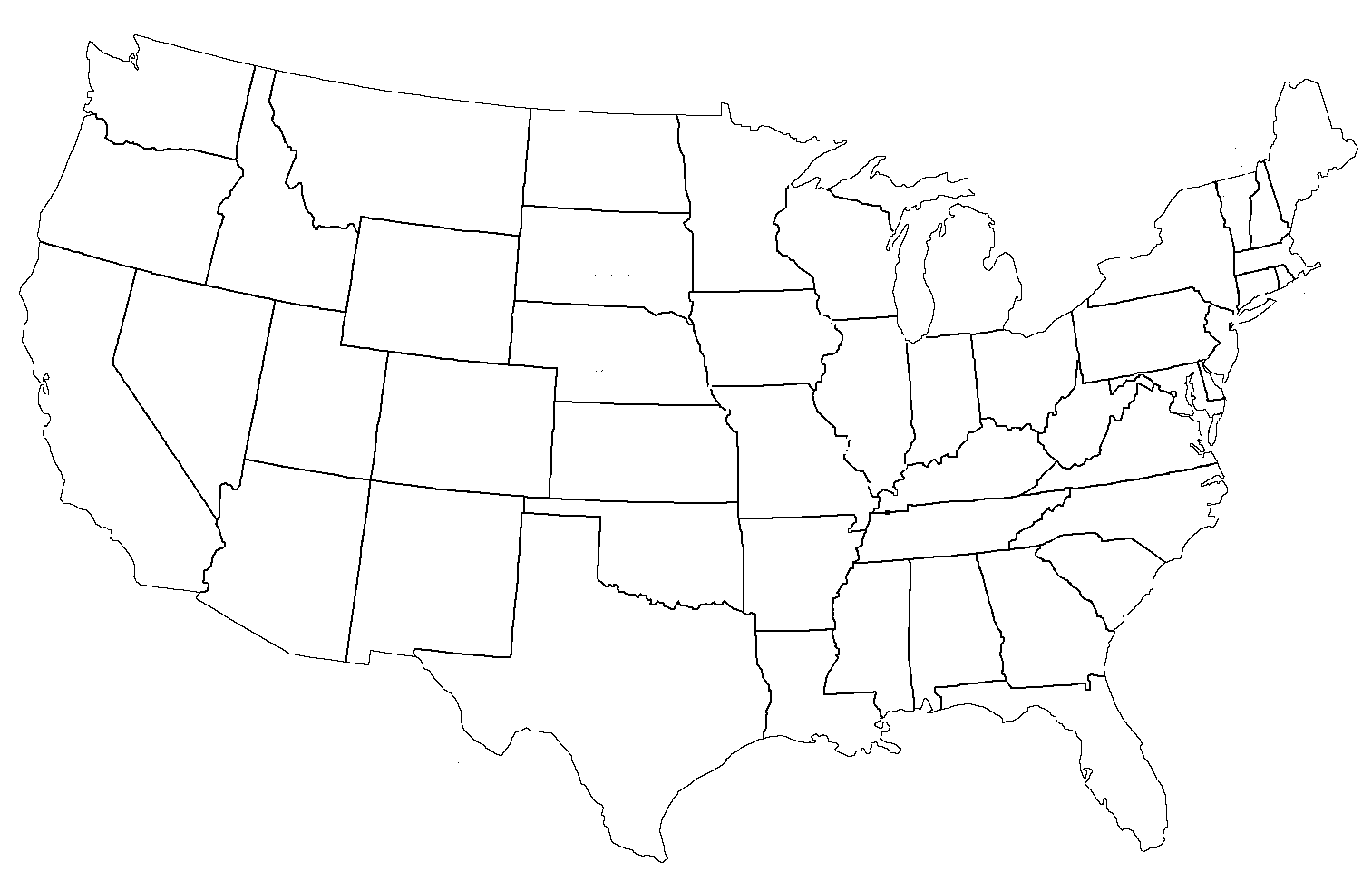 United States Administrative Divisions Blank