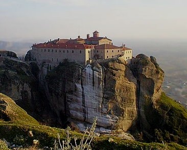 After the ICOC Fire House on Rock Meteora Greece crop