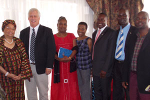 Dr. Mark Ottenweller and President Ellen Johnson Sirleaf